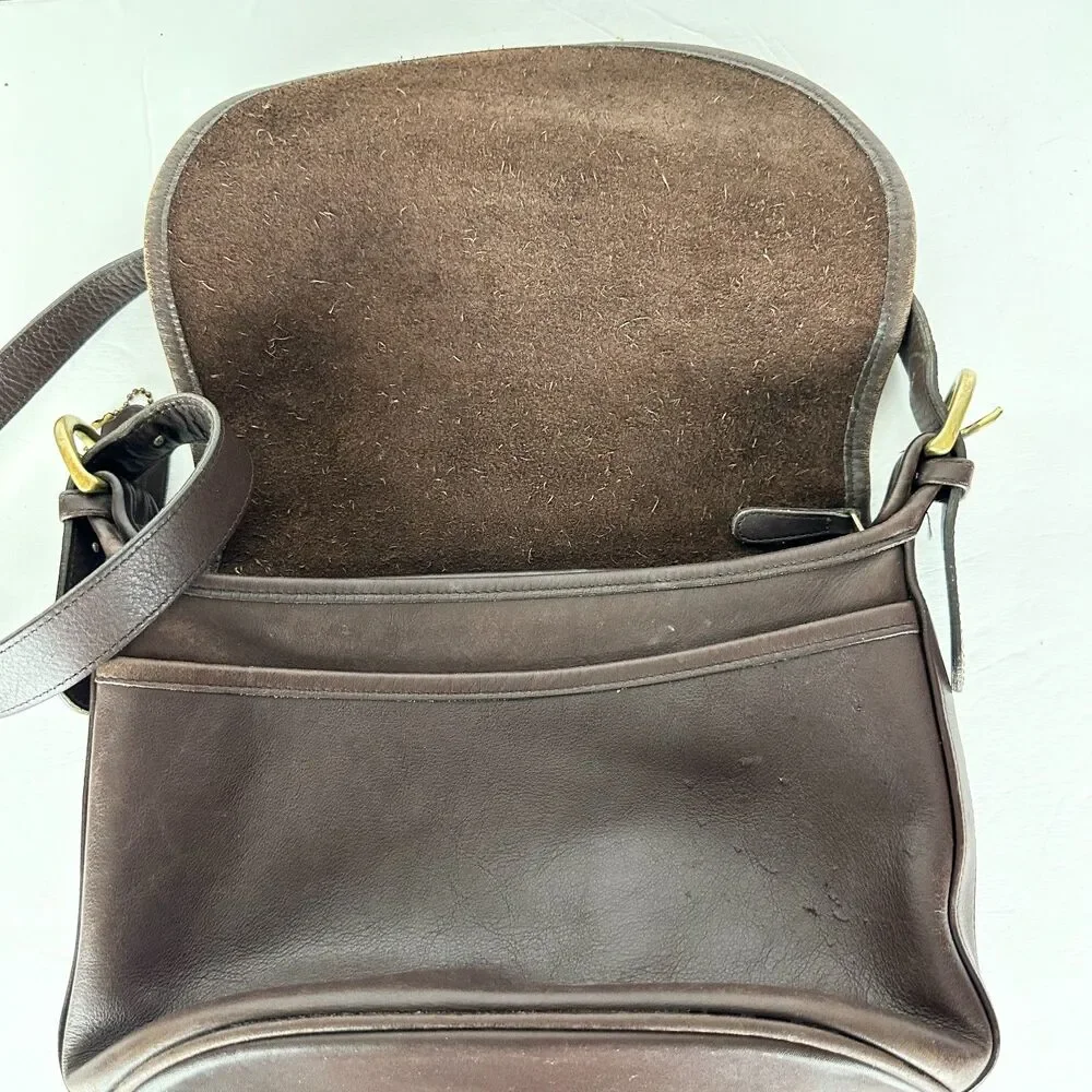 Vintage Coach 4150 Fletcher Saddle Crossbody Bag Brown